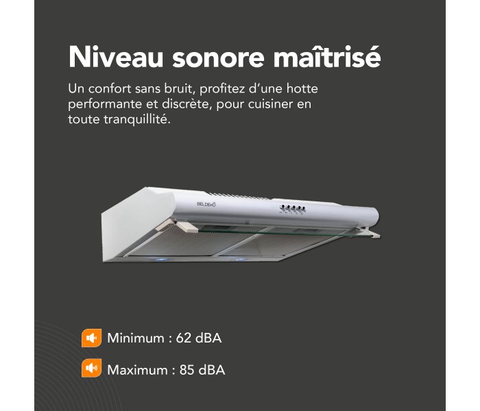 hotte casquette, blanche, blanc, double moteur, visiere, beldeko