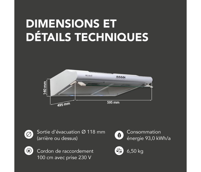 hotte casquette, blanche, blanc, double moteur, visiere, beldeko