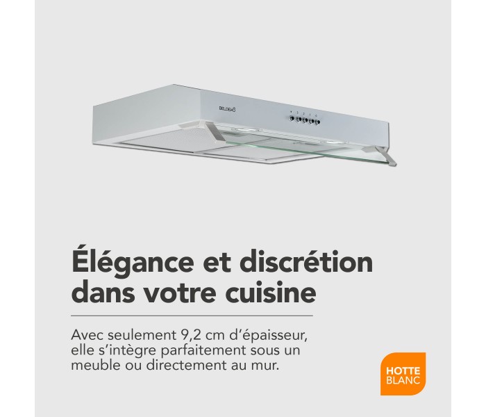 HOTTE CASQUETTE / VISIERE RIVAGE 60 CM - BLANC | BELDEKO