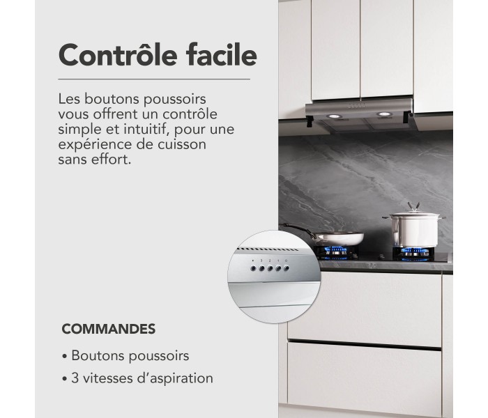 hotte casquette inox, 60 cm, inox, encastrable, beldeko