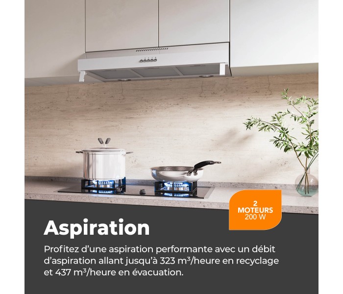 HOTTE CASQUETTE / VISIERE / RIVAGE 90 CM - BLANC | BELDEKO