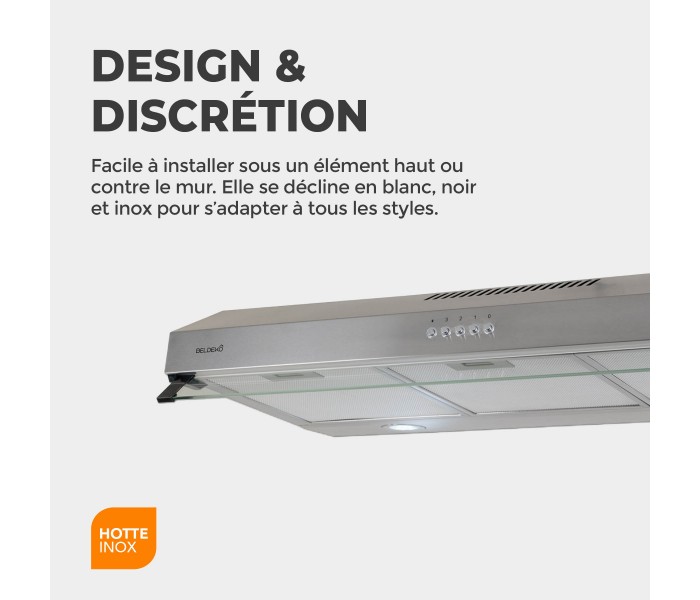 hotte casquette, hotte visiere, hotte fine, 90, 90cm, 90 cm