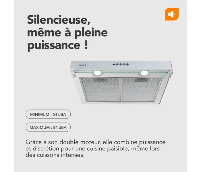 hotte casquette, 60 cm, blanche, visiere, 200x, puissante, double moteur