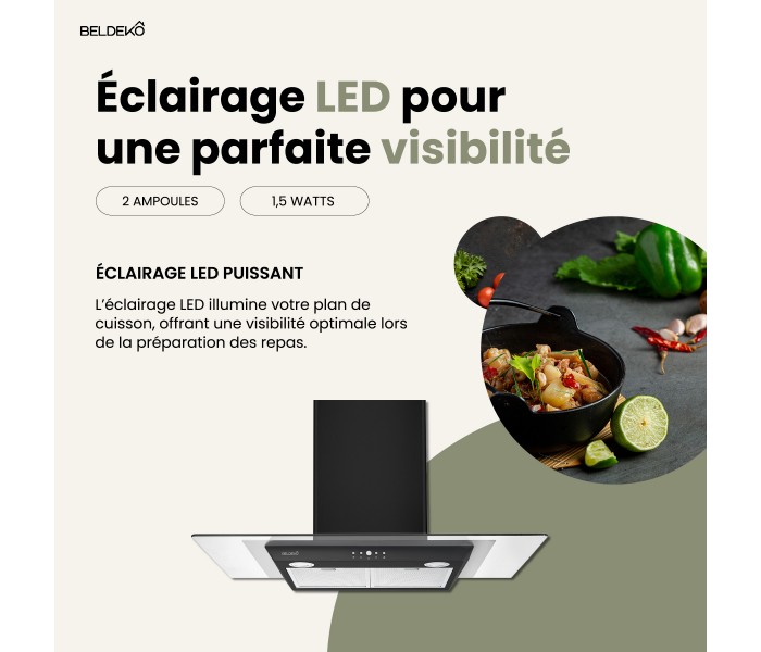 Hotte décorative, noir, verre, plate, design