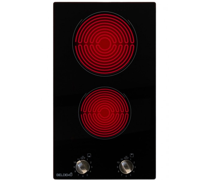 vitrocéramique 2 foyers encastrable avec boutons, manettes, commande