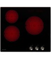 Plaque de Cuisson Vitrocéramique 3 Foyers – 5200W – Commandes par Manettes – Boutons Encastrable Contrôle Mécanique Facile