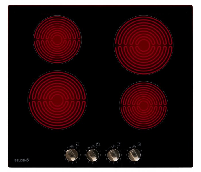 plaque de cuisson vitrocéramique 4 foyers boutons manettes