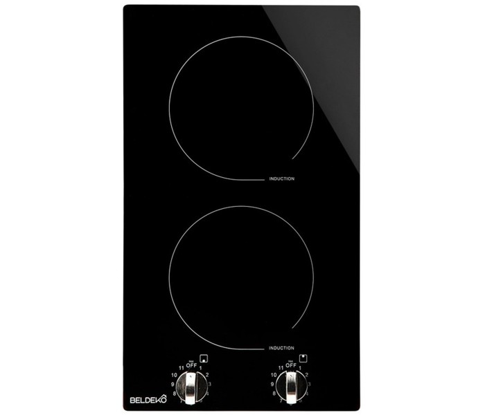 Domino induction encastrable 2 feux avec boutons manette
