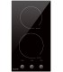 Domino induction encastrable 2 feux avec boutons manette, minuteur