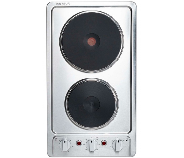 Plaque électrique 2 feux encastrable inox