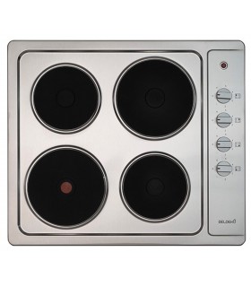 Plaque de cuisson électrique 4 feux, 4 foyers, inox, encastrable