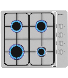 Plaque gaz 4 feux inox, plaque gaz, inox, 4 foyers, encastrable