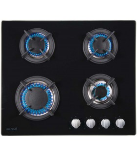 plaque gaz 4 foyers verre noir