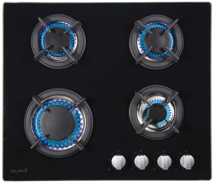 plaque gaz 4 foyers verre noir