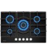 Plaque gaz, 5 feux, 5 foyers, encastrable, verre noir, 56x49, fonte, puissante, remplace 4 feux
