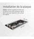 Plaque electrique, fonte, 2 feux, 2 foyers, 2 zones, encastrable, inox, boutons, manettes