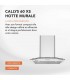 Hotte inox, verre, inclinée, arrondie, 60 cm, galbée, Callys, beldeko