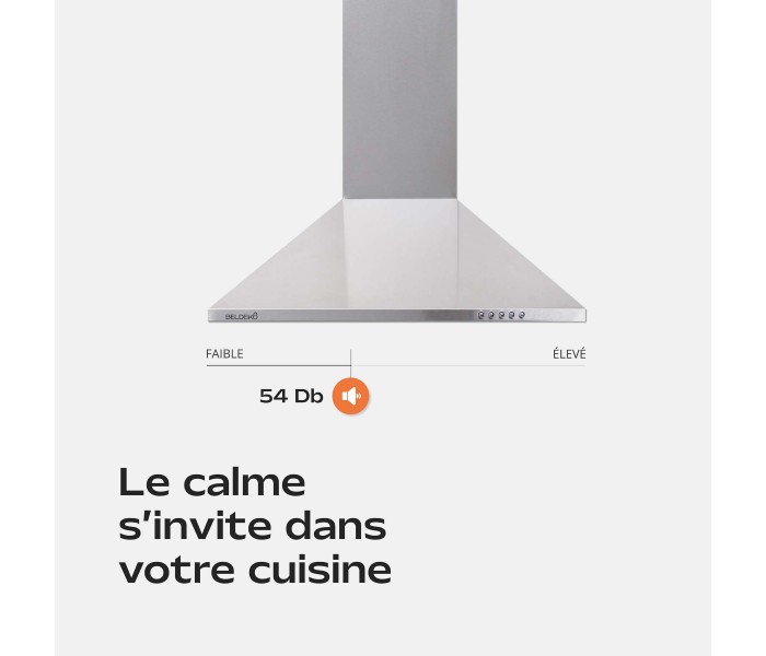 Hotte inox, 60 cm, pyramide, triangle, simple, 60