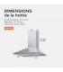 Hotte inox, 60 cm, pyramide, triangle, simple, 60