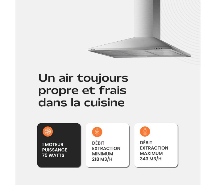 Hotte triangle inox 90cm 90 pyramide