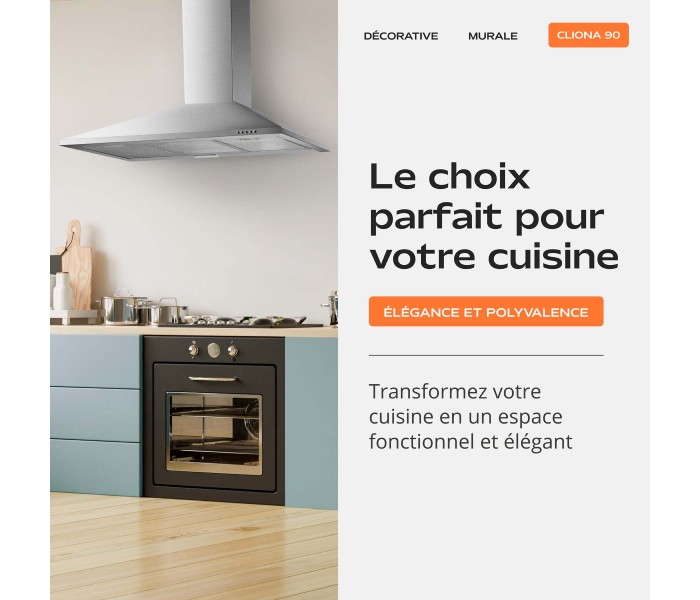 Hotte triangle inox 90cm 90 pyramide