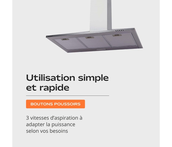 Hotte triangle inox 90cm 90 pyramide