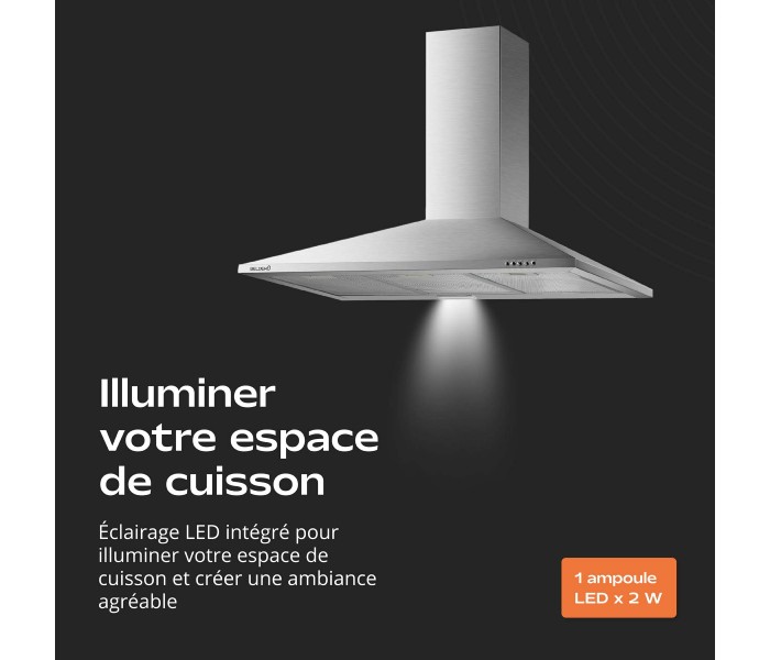 Hotte triangle inox 90cm 90 pyramide