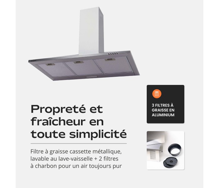 Hotte triangle inox 90cm 90 pyramide