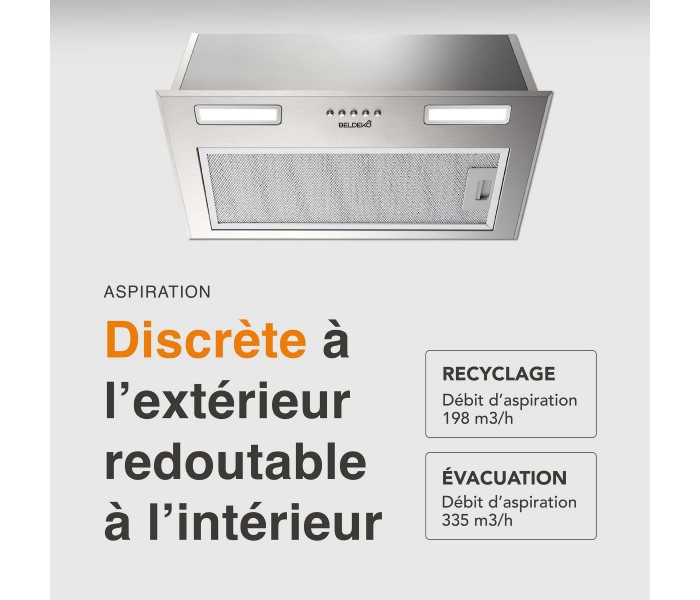 hotte encastrable, groupe aspirant,  Inox,  52 cm, hotte encastrée
