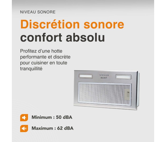 hotte encastrable, groupe aspirant,  Inox,  52 cm, hotte encastrée