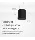 hotte ronde noir a suspendre ilot, hotte suspendu, ronde, noir, recyclage