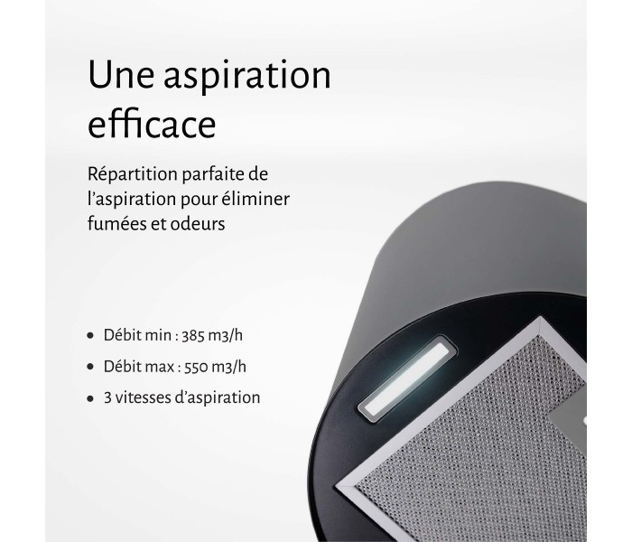 hotte ronde noir a suspendre ilot, hotte suspendu, ronde, noir, recyclage