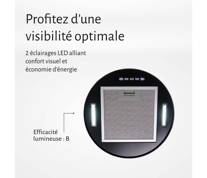 hotte ronde noir a suspendre ilot, hotte suspendu, ronde, noir, recyclage