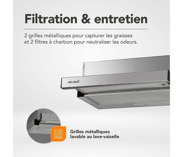 Hotte de cuisine tiroir 60cm, hotte groupe, coulissant, coulissante, tiroir, 60 cm