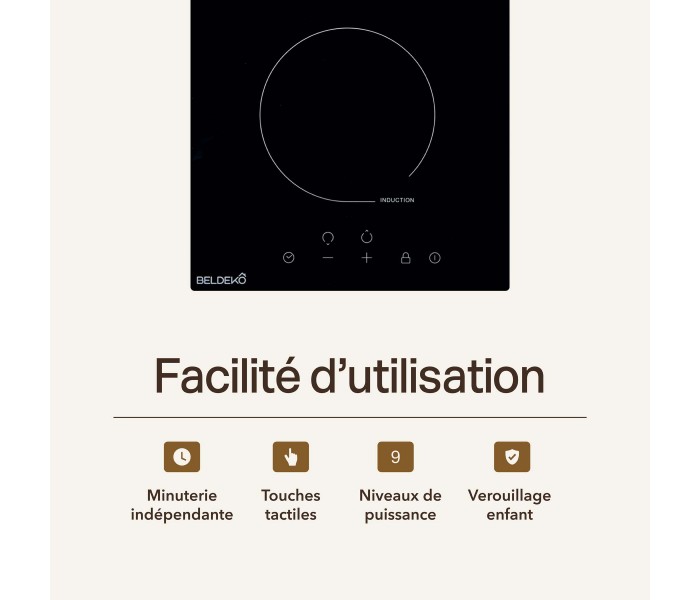 Plaque induction 2 feux, 2 foyers, dominio induction, prise