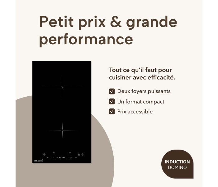 plaque de cuisson, encastrable, induction, 2 zones, puissante, minuteur,  2 foyers, slider