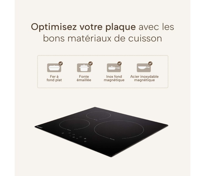 Plaque de cuisson encastrable Induction 3 foyers puissante, marque française