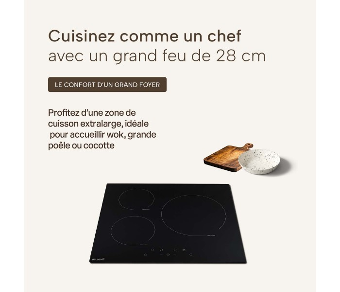 Plaque de cuisson encastrable Induction 3 foyers puissante, marque française