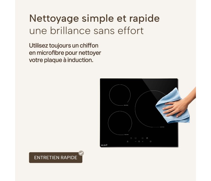 Plaque de cuisson encastrable Induction 3 foyers puissante, marque française