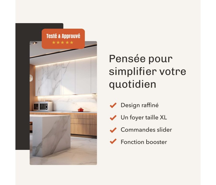 table de cuisson induction 3 foyers slider booster