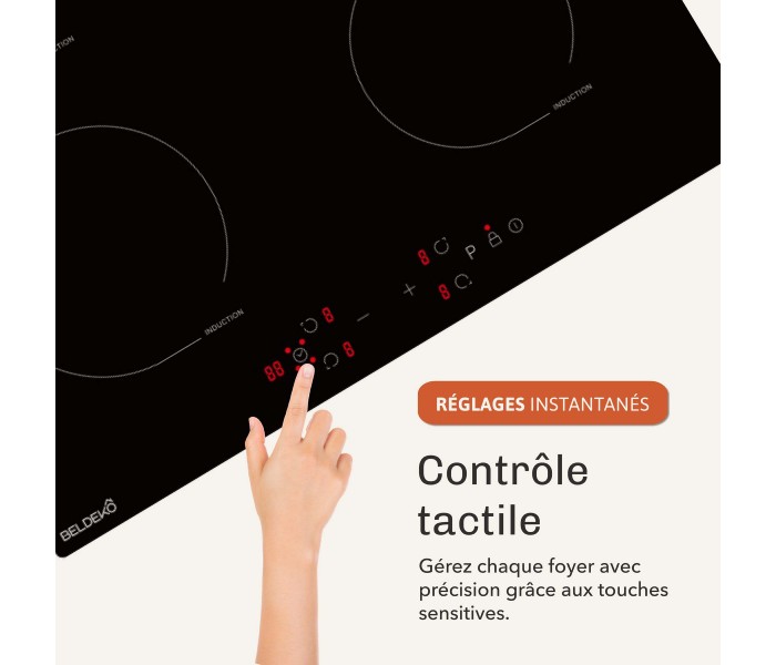 Plaque induction 4 feux, 4 foyers, induction, encastrable