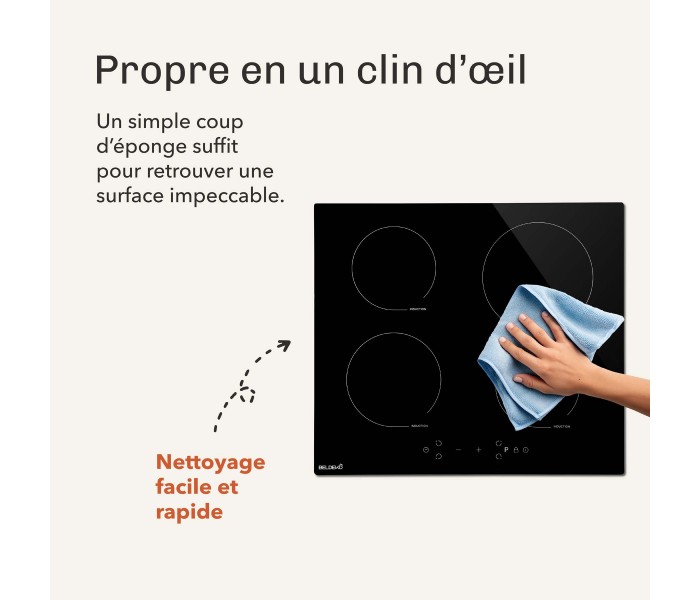 Plaque induction 4 feux, 4 foyers, induction, encastrable