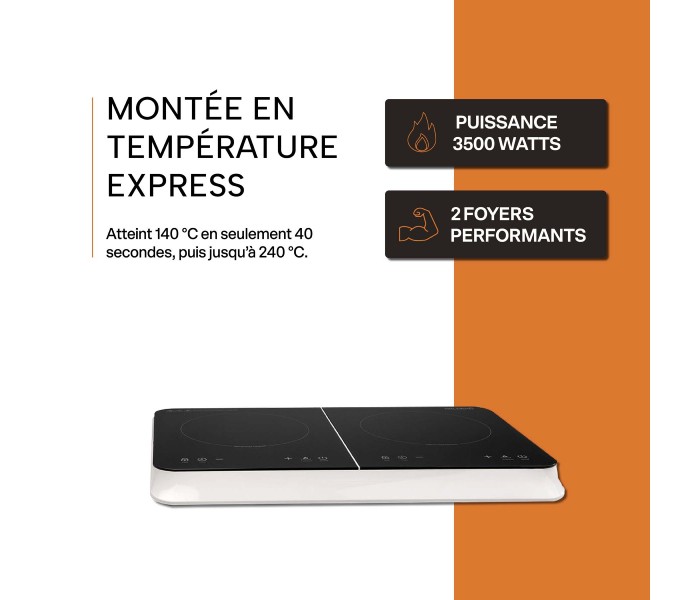 plaque induction portable 2 foyers, posable, mobile