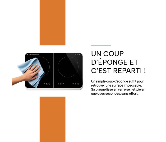 plaque induction portable 2 foyers, posable, mobile