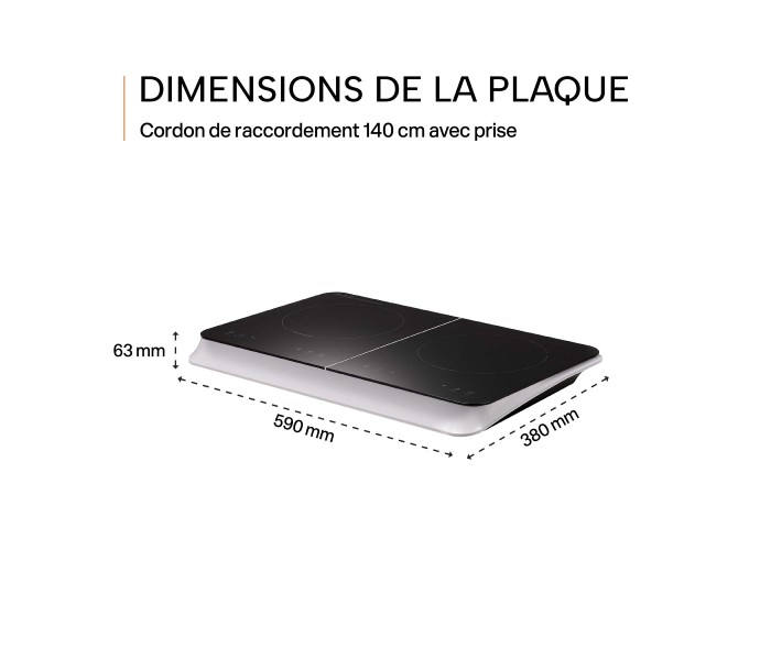 plaque induction portable 2 foyers, posable, mobile