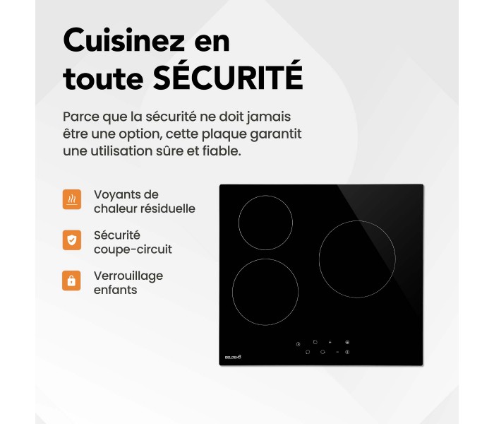 Plaque de cuisson vitrocéramique Beldeko 3 foyers 3 feux 3 zones