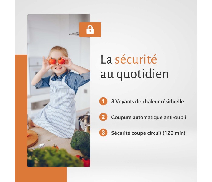 Plaque de Cuisson Vitrocéramique 3 Foyers – 5200W – Commandes par Manettes – Boutons Encastrable Contrôle Mécanique Facile