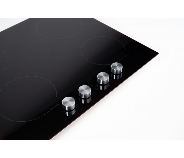Plaque à Induction 59 cm – 4 Foyers, 6000 W, Commandes par Manettes – Beldeko