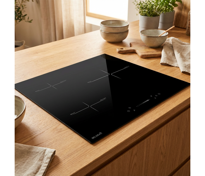 Plaque Induction Encastrable 3 Foyers - Puissance 7200W avec Booster et Commande Slider Intuitive