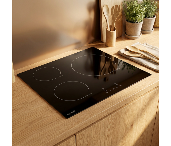 Plaque de cuisson encastrable à induction - 3 foyers, 6200 W avec minuteur intégré